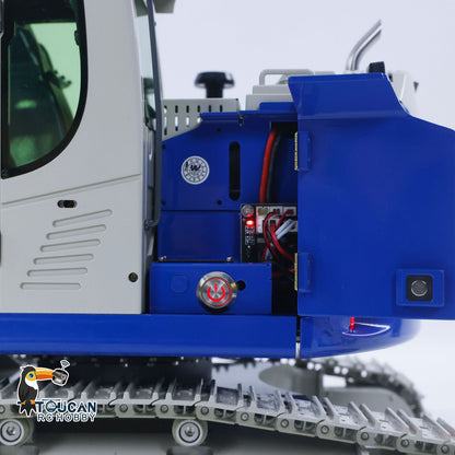 CUT Model 1/14 RC Hydraulic Excavator 914 5CH Valve Metal Remote Control Digger Warning Light Flysky ST8 Radio Sound System