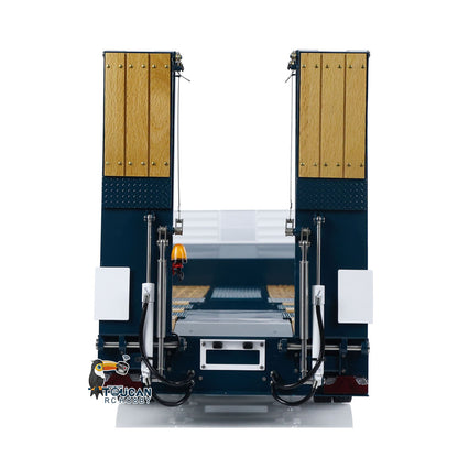 LESU A0041 1/14 Metal Trailer Hydraulic Lifting Tailboard with Landing Legs 3 Axles Chassis for RC Tractor Truck DIY Construction Model