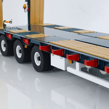 LESU A0041 1/14 Metal Trailer Hydraulic Lifting Tailboard with Landing Legs 3 Axles Chassis for RC Tractor Truck DIY Construction Model