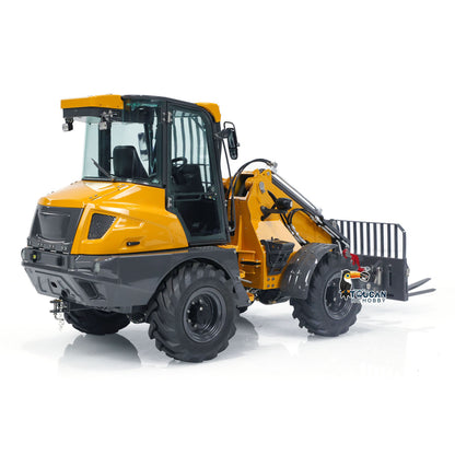 LESU AOUE AT1050 1/14 Metal 4X4 RC Hydraulic Telescopic Arm Loader Sound Light System Fork Bucket for Construction Vehicle Enthusiast