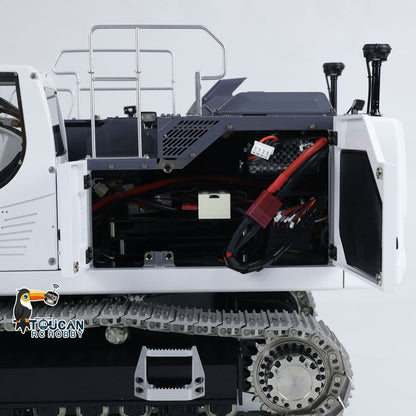LESU Aoue LR945 1/14 Metal RC Hydraulic Excavator B0017 KIT/PNP CNC 7CH Valve 3-arm Digger LED Lights Electronic Display for Professional Construction Truck Model Collectors DIY