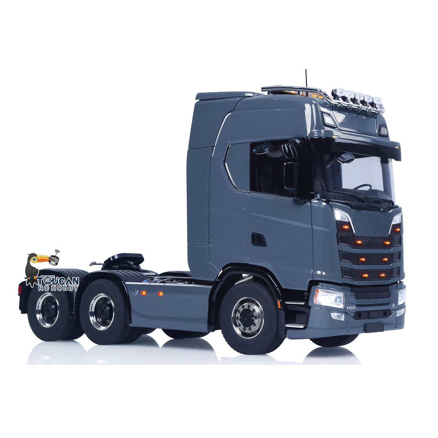 770S 1/14 6X6 RC Tractor Truck Liftable Rear Axle Wheel Hub Reduction Differential Locks Hobbywing ESC Flysky ST8 Light System