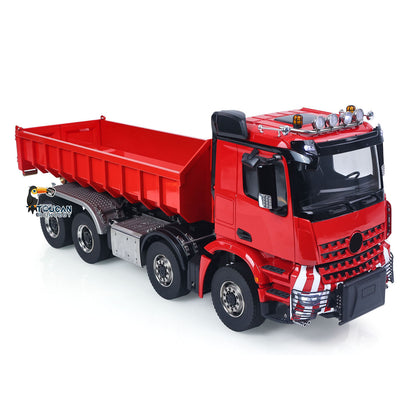 1/14 Remote Control Hydraulic Full Dumper 8*8 5 Valves RC Roll On Off Tipper Engineering Vehicle Differential Locks No Charger