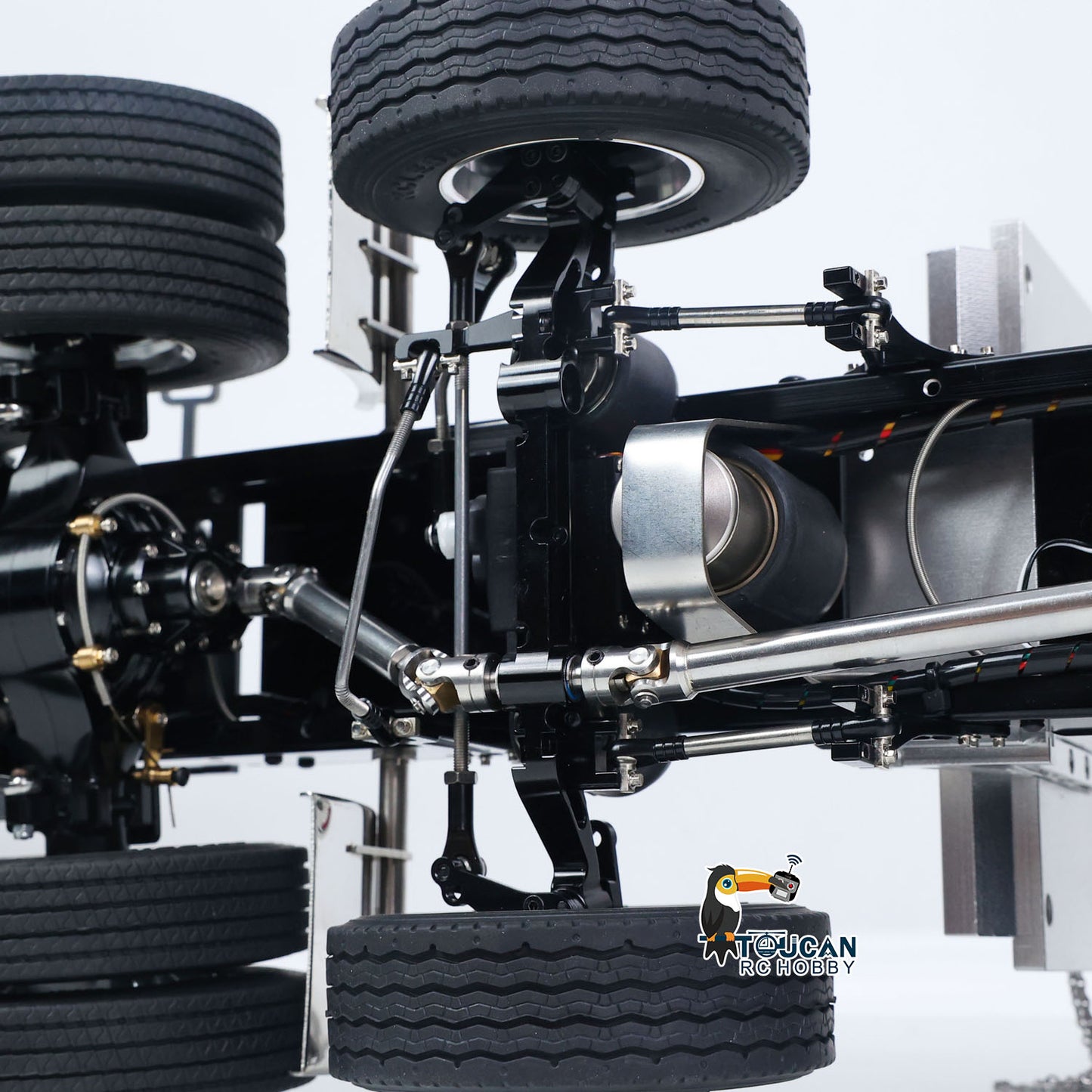 TOUCAN RC HOBBY 56344 Grand Hauler 1/14 8X6 Metal Chassis RC Tractor Truck 3-Speed Liftable Axle Differential Lock Light Sound Smoke