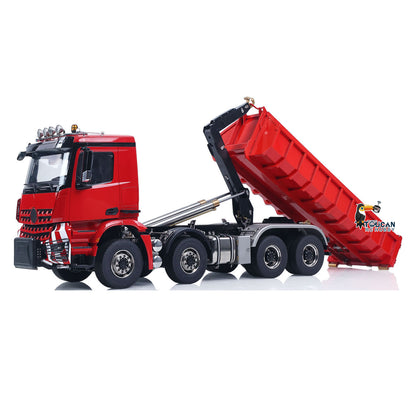 1/14 Remote Control Hydraulic Full Dumper 8*8 5 Valves RC Roll On Off Tipper Engineering Vehicle Differential Locks No Charger