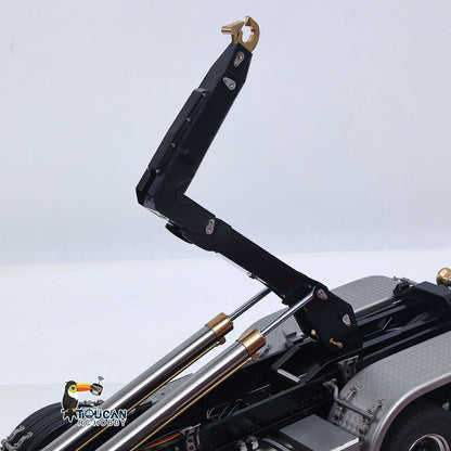 1/14 Remote Control Hydraulic Full Dumper 8*8 5 Valves RC Roll On Off Tipper Engineering Vehicle Differential Locks No Charger