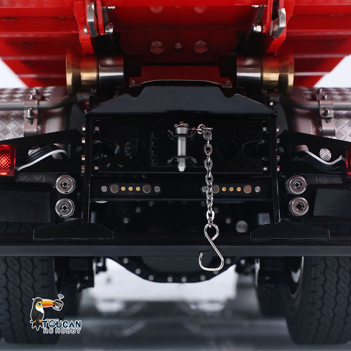 Toucanhobby 1/14 Remote Control Metal Hydraulic Roll On Off Dump Truck 8*8 5 Valves RC Full Tipper 3Speed Gearbox Hobbywing 1060 Brushed ESC Differential Locks