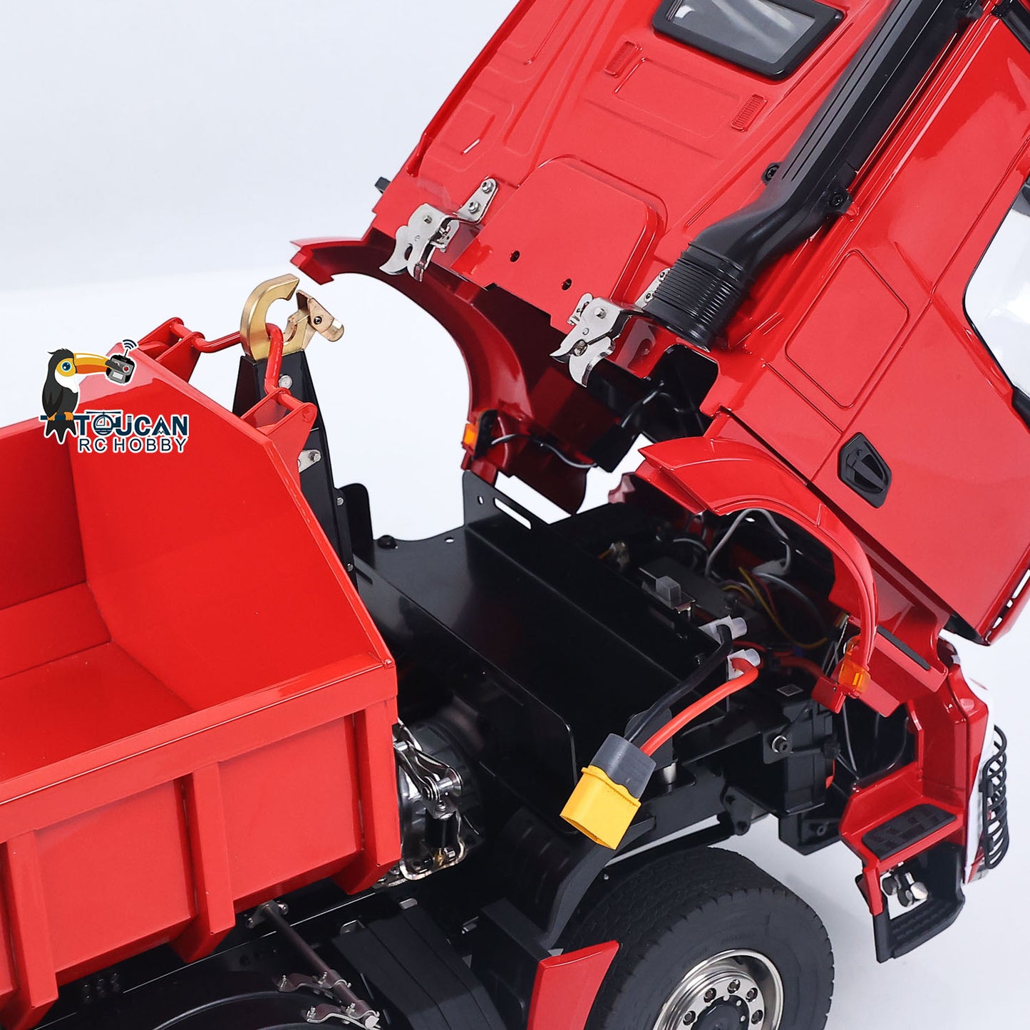 1/14 Remote Control Hydraulic Full Dumper 8*8 5 Valves RC Roll On Off Tipper Engineering Vehicle Differential Locks No Charger