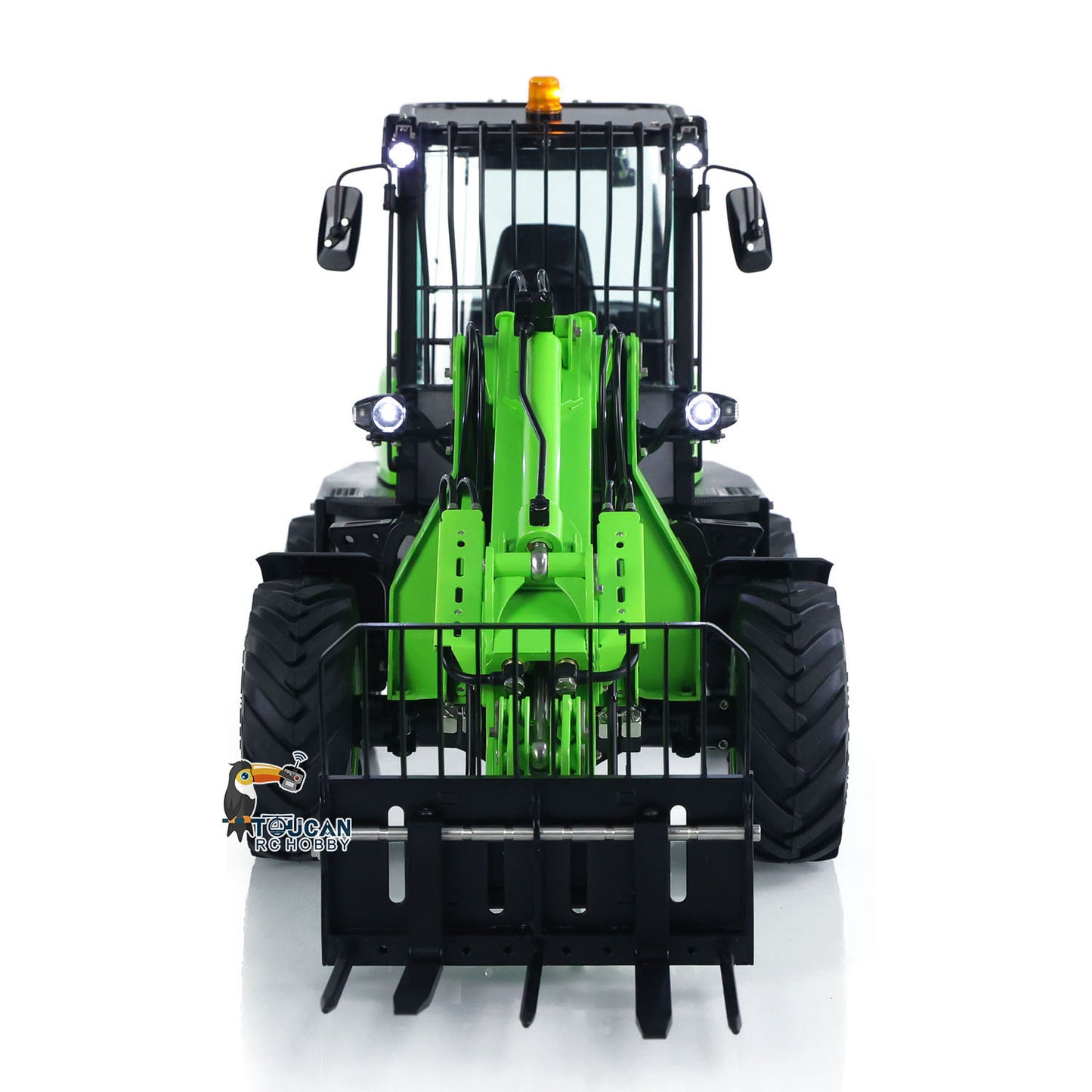 LESU AOUE AT1050 1/14 Metal 4X4 RC Hydraulic Telescopic Arm Loader FlySky I6S Radio Controller Fork Bucket Sound Light System