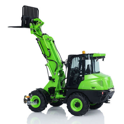 LESU AOUE AT1050 1/14 Metal 4X4 RC Hydraulic Telescopic Arm Loader FlySky I6S Radio Controller Fork Bucket Sound Light System