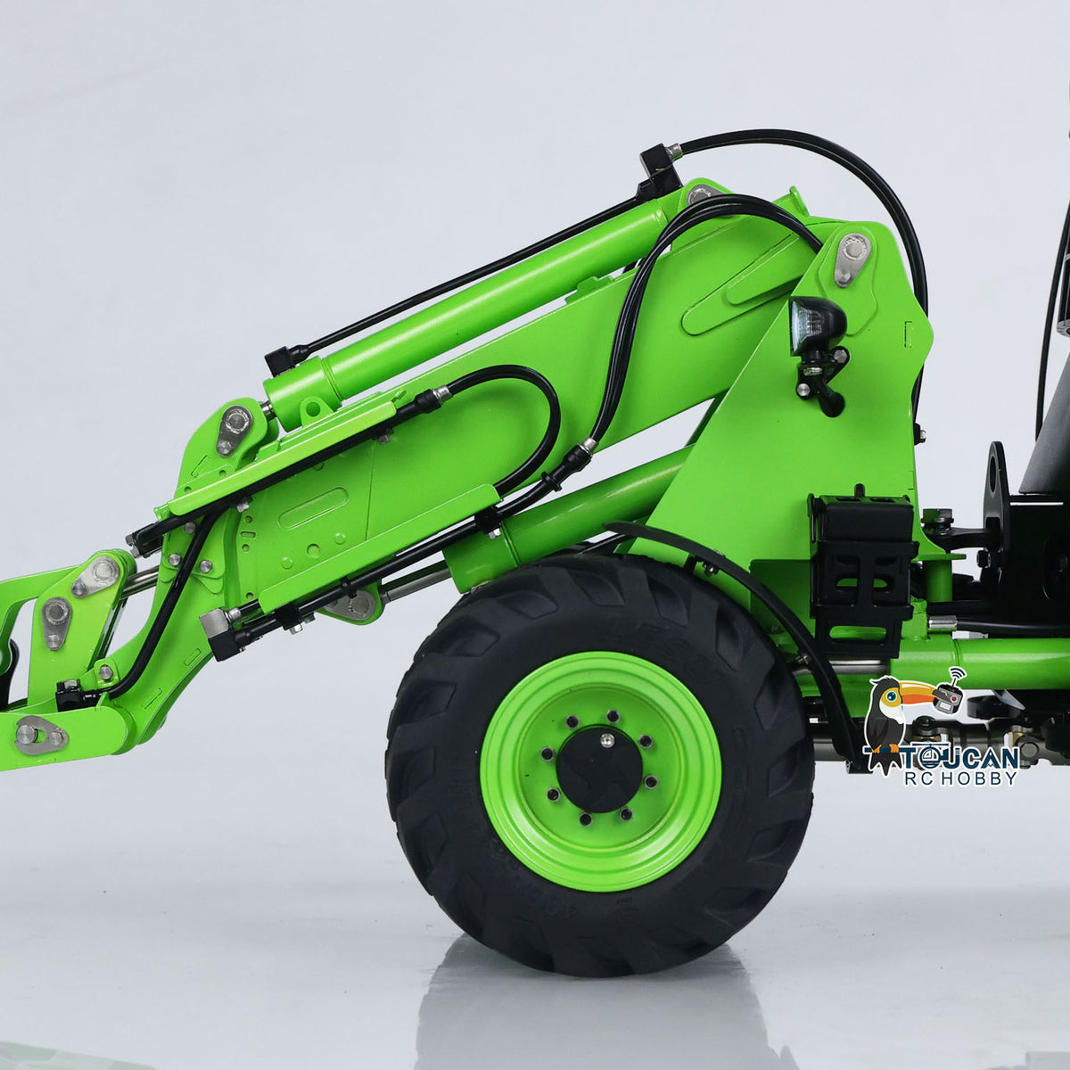 TOUCAN RC HOBBY LESU AOUE AT1050 1/14 Metal 4X4 RC Hydraulic Telescopic Arm Loader FlySky I6S Radio Controller Fork Bucket Sound Light System