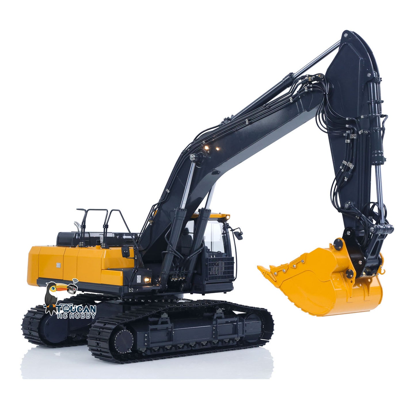 Metal 1/14 Super Frog Remote Control Hydraulic Excavator E400 Pro 9CH Valves RC Digger Stainless Steel Arm Frsky XE Radio