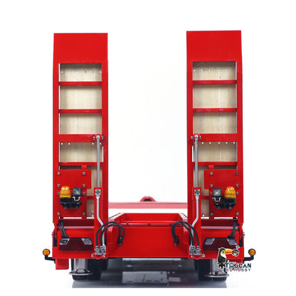 LESU A0049 1/14 Metal 4-Axle Hydraulic RC Trailer Model with Lifting Tailboard Brushless ESC 2CH Valves for RC Tractor Trucks