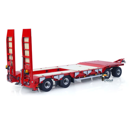 LESU A0049 1/14 Metal 4-Axle Hydraulic RC Trailer Model with Lifting Tailboard Brushless ESC 2CH Valves for RC Tractor Trucks