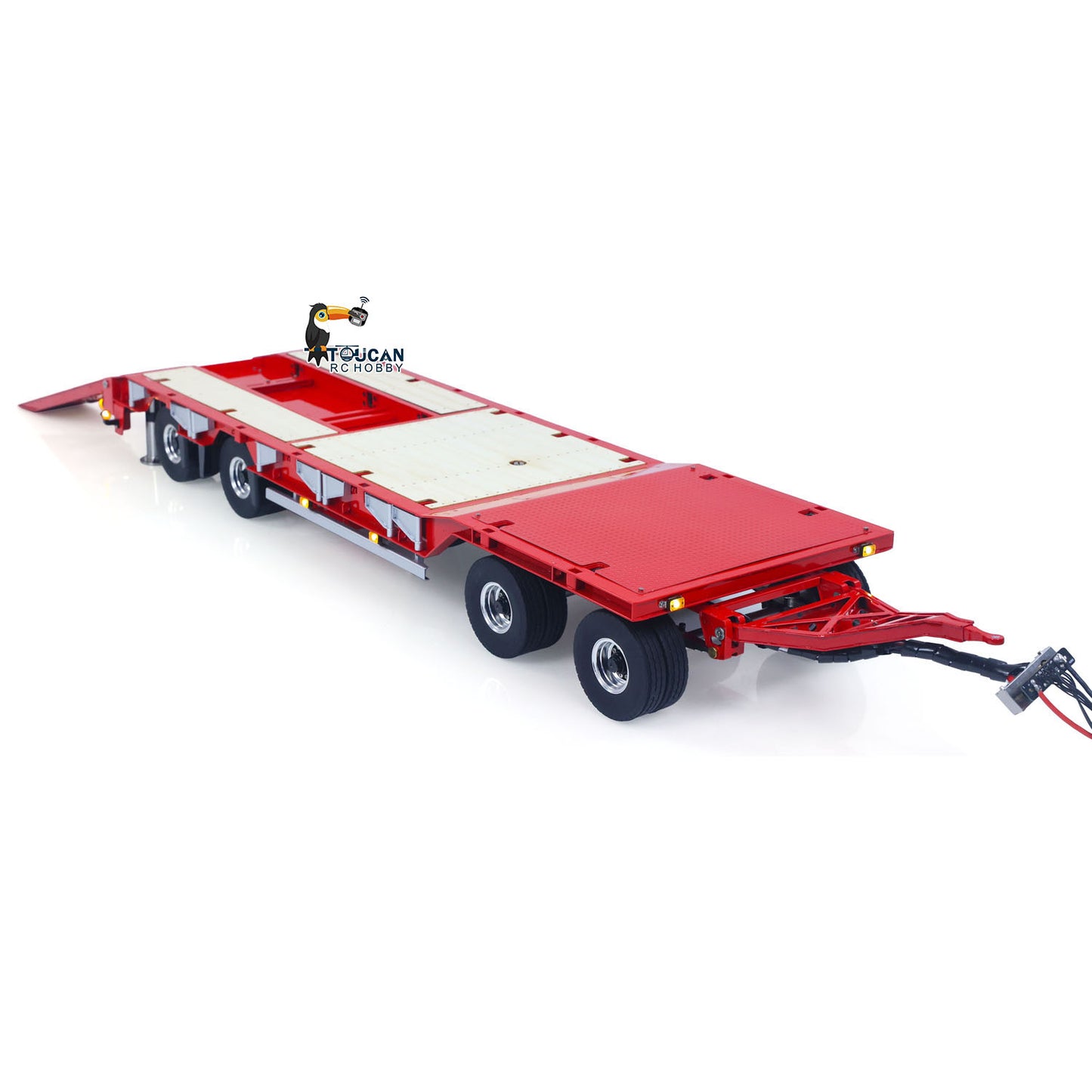 LESU A0049 1/14 Metal 4-Axle Hydraulic RC Trailer Model with Lifting Tailboard Brushless ESC 2CH Valves for RC Tractor Trucks