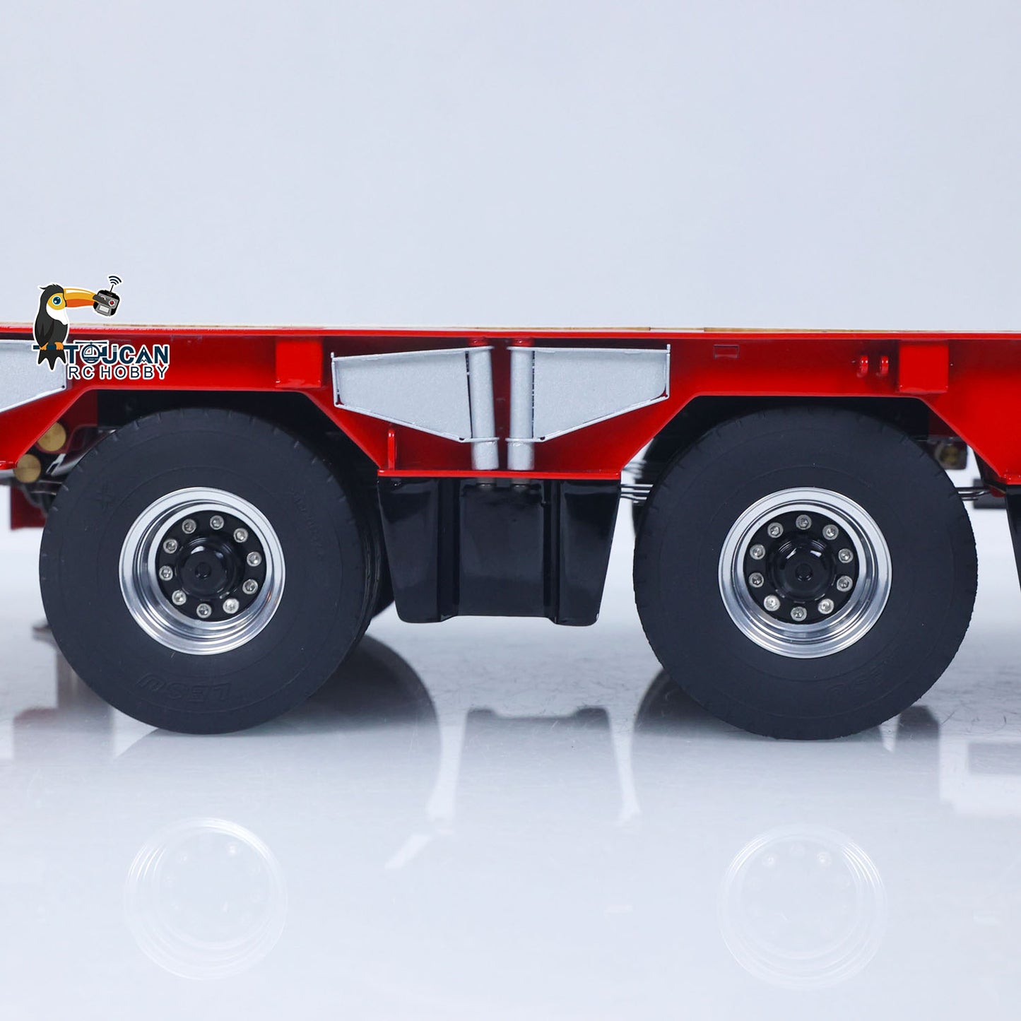 LESU A0049 1/14 Metal 4-Axle Hydraulic RC Trailer Model with Lifting Tailboard Brushless ESC 2CH Valves for RC Tractor Trucks
