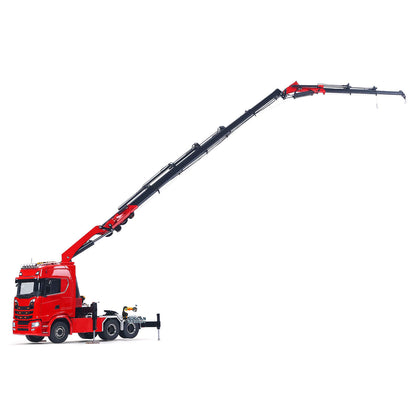 1/14 RC Truck Remote Control Tractor Truck 7-way Valves Hydraulic Crane 6x6 RC Lorry Car 3Speed Gearbox Axle Locks Light Sound System