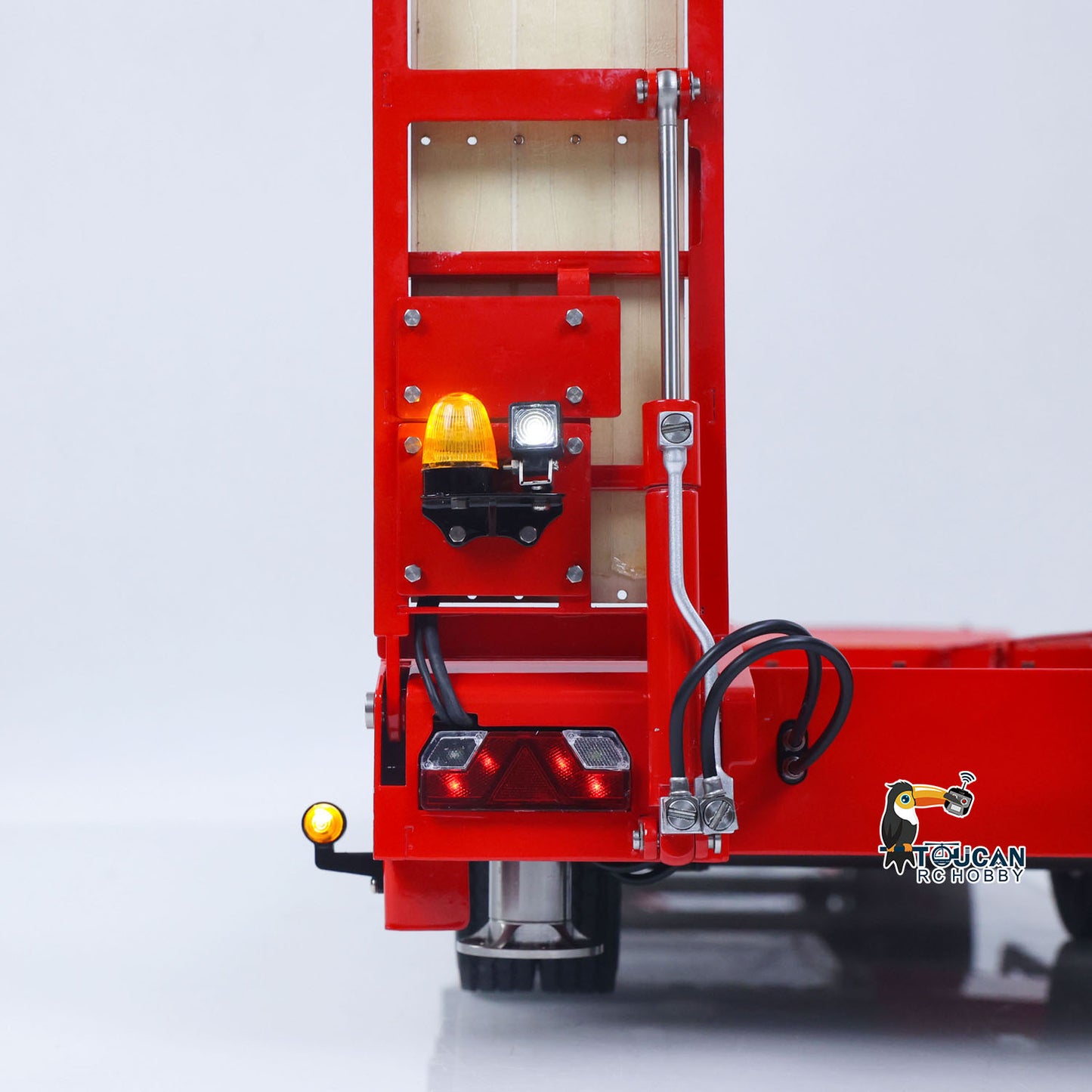 LESU A0049 1/14 Metal 4-Axle Hydraulic RC Trailer Model with Lifting Tailboard Brushless ESC 2CH Valves for RC Tractor Trucks