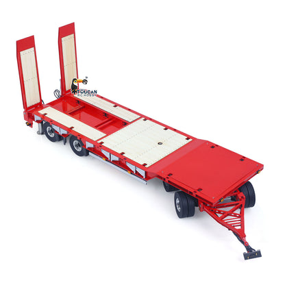 LESU A0049 1/14 Metal 4-Axle Hydraulic RC Trailer Model with Lifting Tailboard Brushless ESC 2CH Valves for RC Tractor Trucks