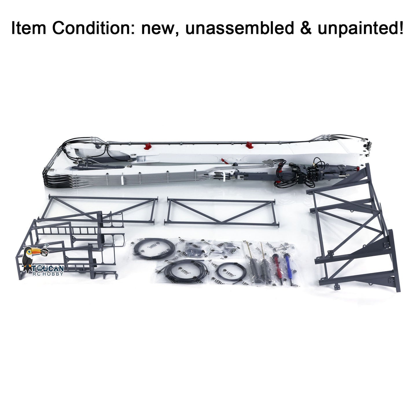 Second Hand Metal LESU 1/14 RC Full Hydraulic Excavator LR960 KIT DIY Demolition Arm Model