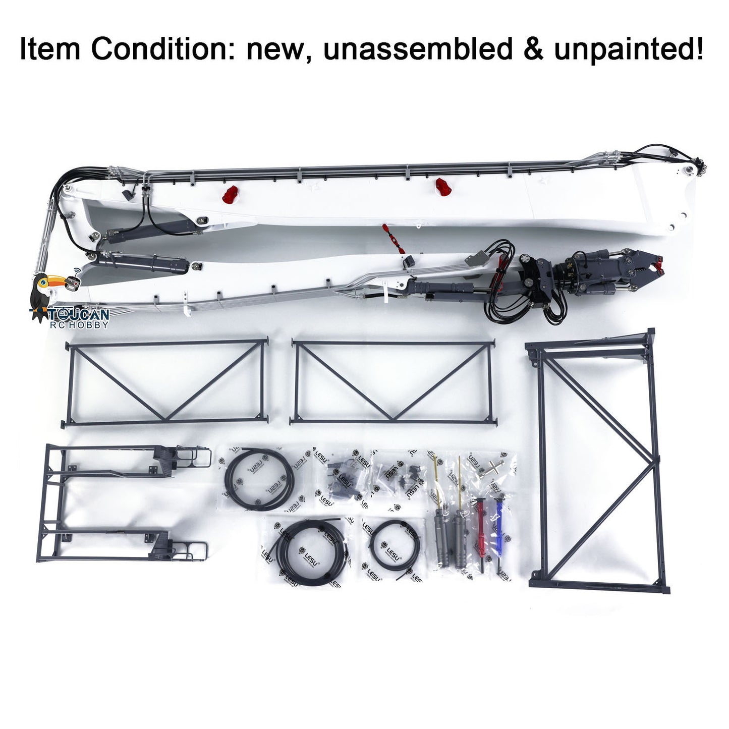 Second Hand LESU Metal 1/14 RC Full Hydraulic Excavator LR960 KIT DIY Demolition Arm Model