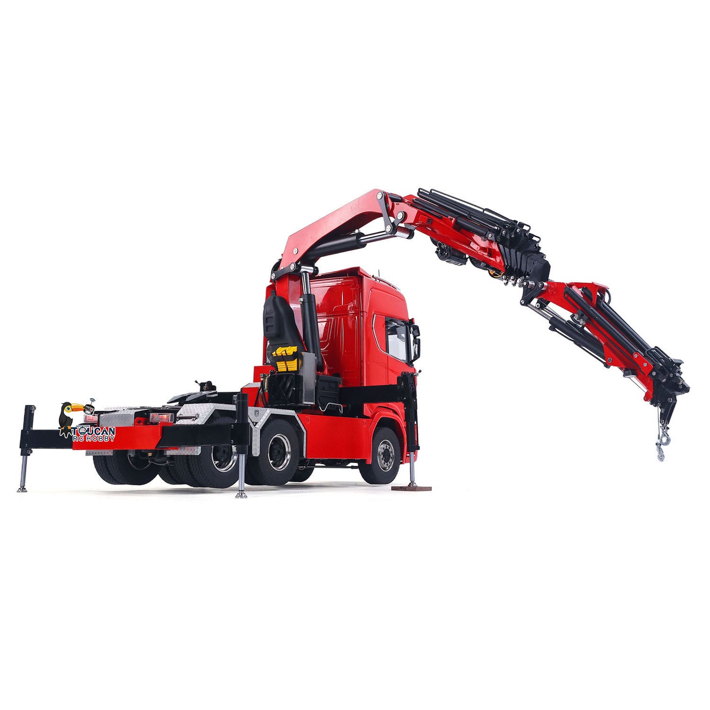 1/14 RC Truck Remote Control Tractor Truck 7-way Valves Hydraulic Crane 6x6 RC Lorry Car 3Speed Gearbox Axle Locks Light Sound System