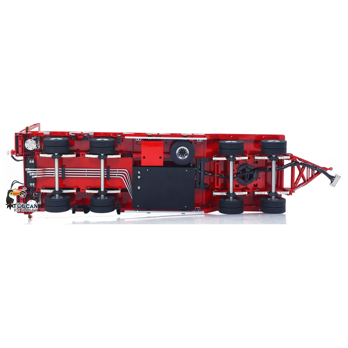 LESU A0049 1/14 Metal 4-Axle Hydraulic RC Trailer Model with Lifting Tailboard Brushless ESC 2CH Valves for RC Tractor Trucks