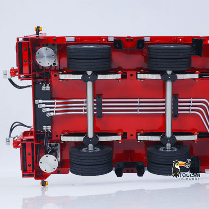 LESU A0049 1/14 Metal 4-Axle Hydraulic RC Trailer Model with Lifting Tailboard Brushless ESC 2CH Valves for RC Tractor Trucks