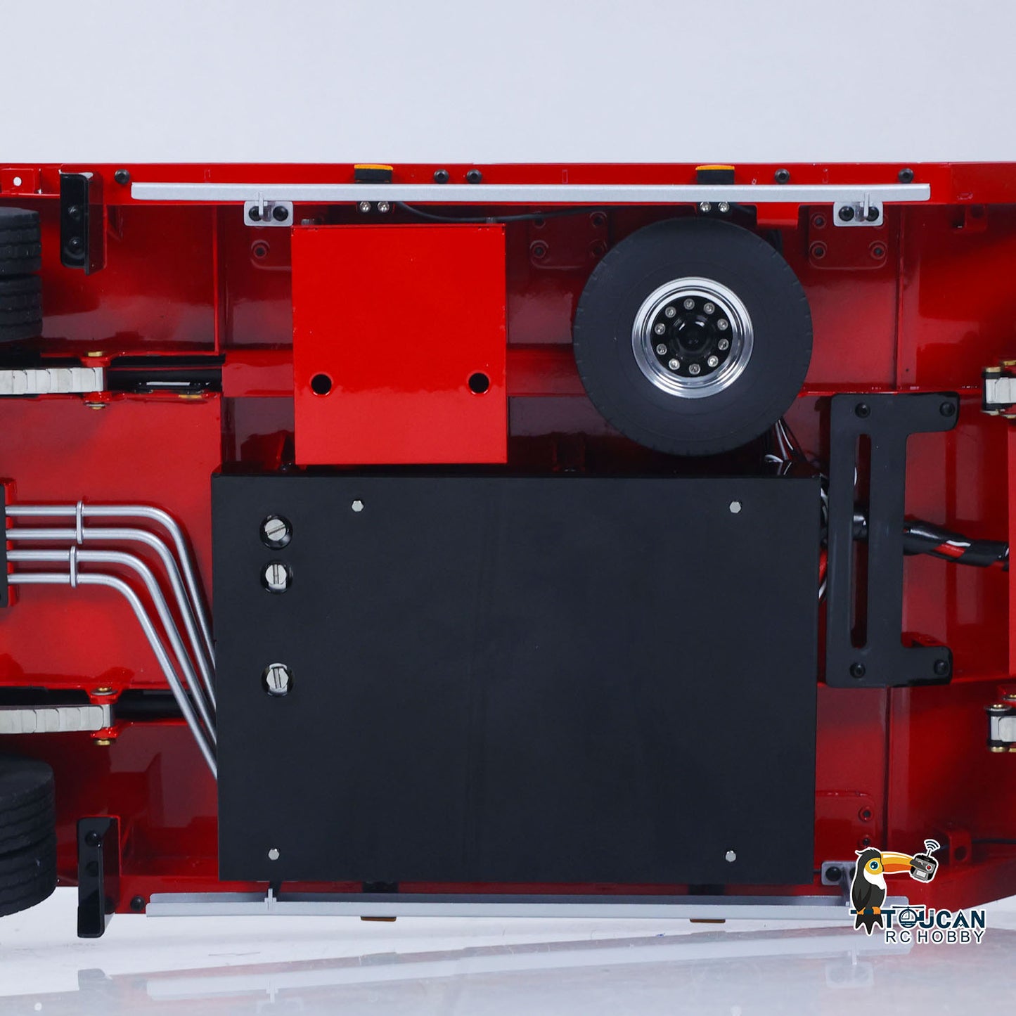 LESU A0049 1/14 Metal 4-Axle Hydraulic RC Trailer Model with Lifting Tailboard Brushless ESC 2CH Valves for RC Tractor Trucks