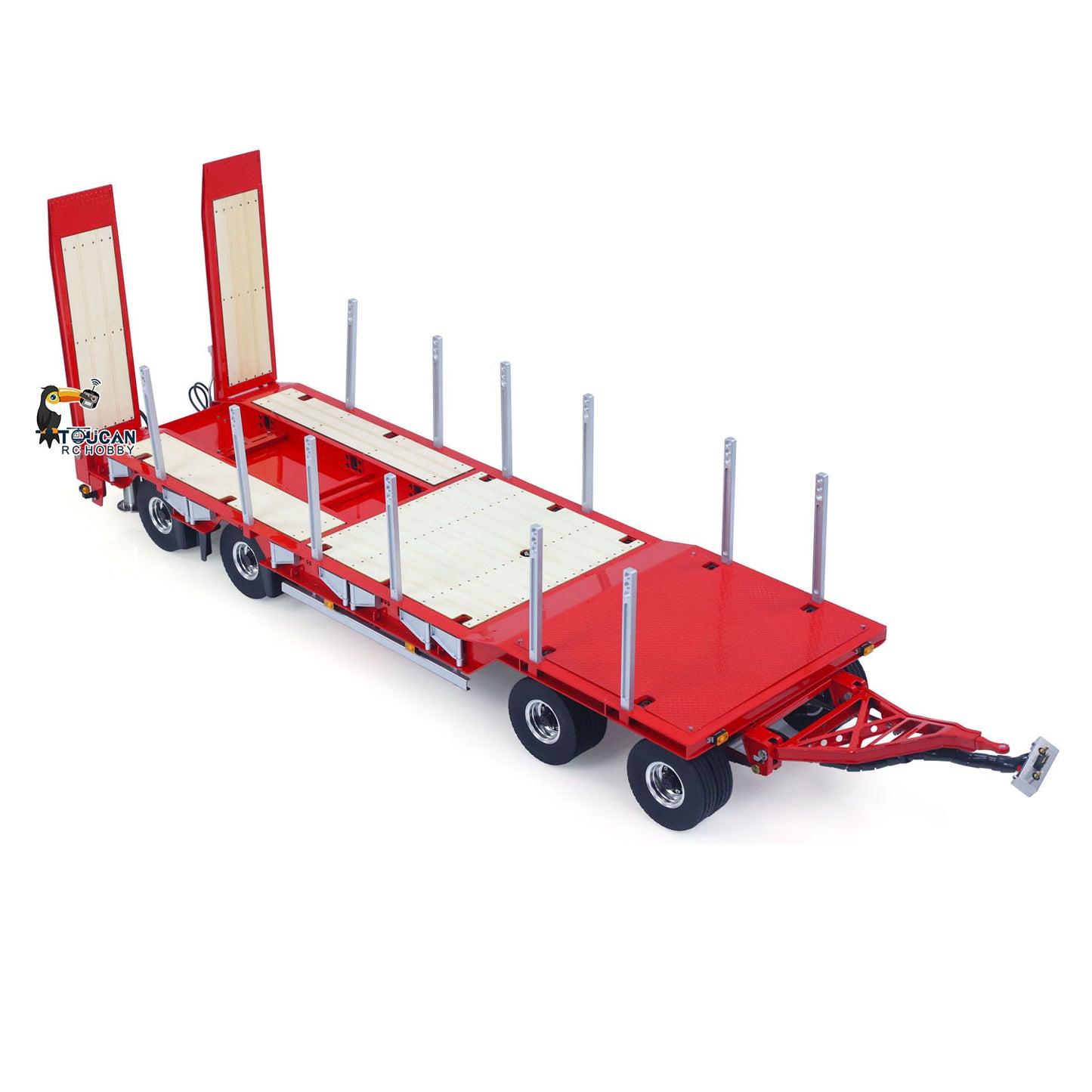 LESU A0049 1/14 Metal 4-Axle Hydraulic RC Trailer Model with Lifting Tailboard Brushless ESC 2CH Valves for RC Tractor Trucks