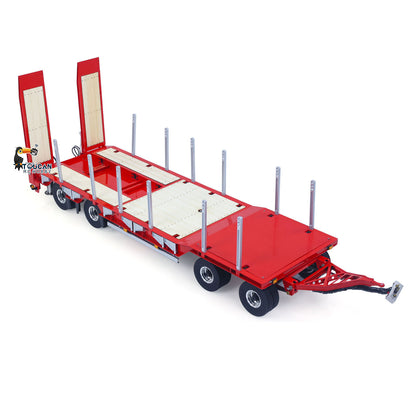 LESU A0049 1/14 Metal 4-Axle Hydraulic RC Trailer Model with Lifting Tailboard Brushless ESC 2CH Valves for RC Tractor Trucks