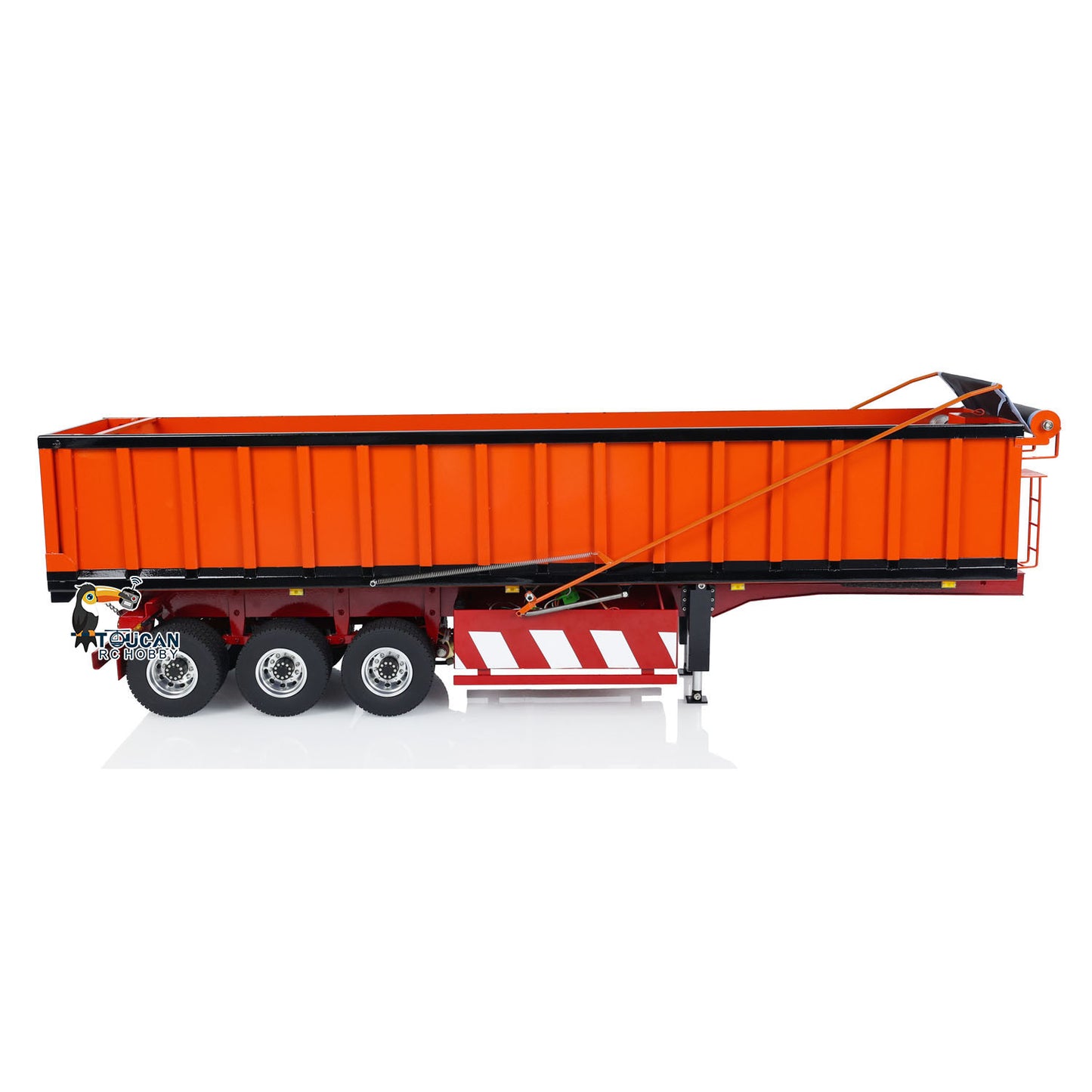 Pre-order US Stock 1/14 Metal 3 Axles Hydraulic Dump Trailer Electric Awning for RC Tractor Trucks Engineering Vehicle Model Pump ESC