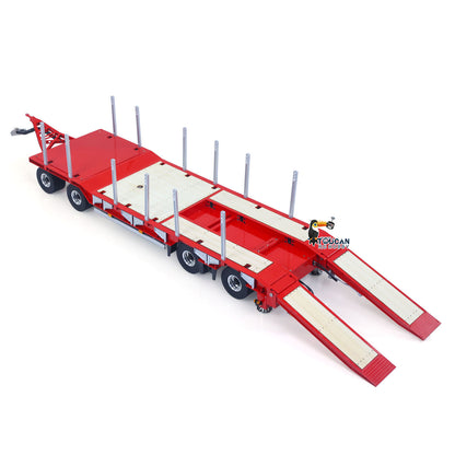 LESU A0049 1/14 Metal 4-Axle Hydraulic RC Trailer Model with Lifting Tailboard Brushless ESC 2CH Valves for RC Tractor Trucks