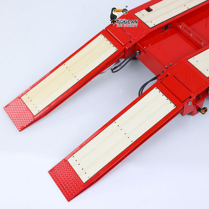 LESU A0049 1/14 Metal 4-Axle Hydraulic RC Trailer Model with Lifting Tailboard Brushless ESC 2CH Valves for RC Tractor Trucks