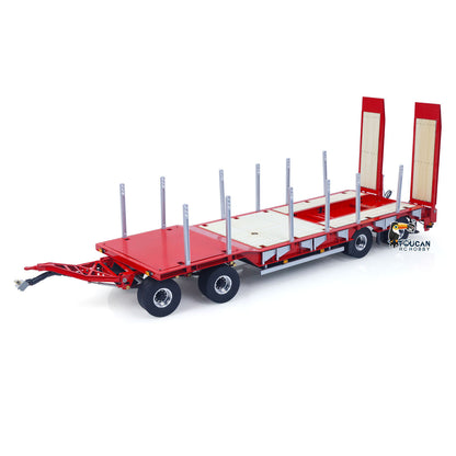 LESU A0049 1/14 Metal 4-Axle Hydraulic RC Trailer Model with Lifting Tailboard Brushless ESC 2CH Valves for RC Tractor Trucks