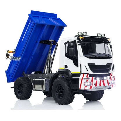 4*4 Metal 1/14 RC Hydraulic Dumper Truck Snow Blade Remote Control Tipper Cars Sound Light LED Assembled and Painted ESC Servo
