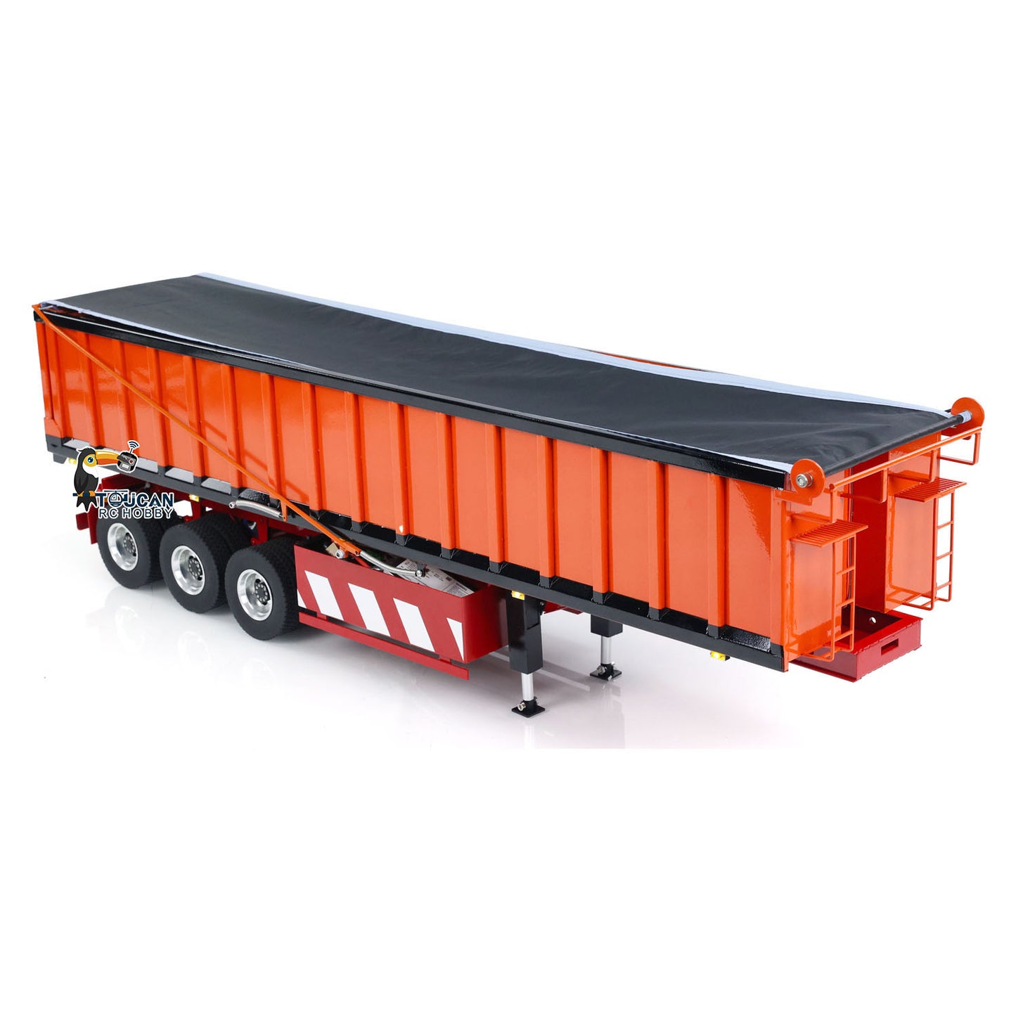 Pre-order US Stock 1/14 Metal 3 Axles Hydraulic Dump Trailer Electric Awning for RC Tractor Trucks Engineering Vehicle Model Pump ESC