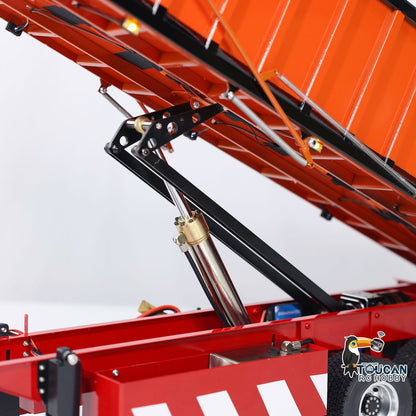 Pre-order US Stock 1/14 Metal 3 Axles Hydraulic Dump Trailer Electric Awning for RC Tractor Trucks Engineering Vehicle Model Pump ESC