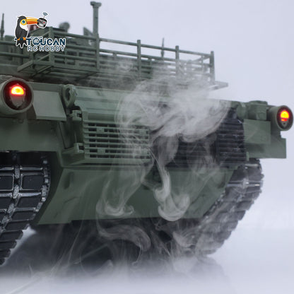 TUSK I TOUCAN 1:16 Metal M1A2 Abrams RC Tank 360 Turret Rotation IR Barrel Elevation Recoil Dual Smoke Units Electric Periscope