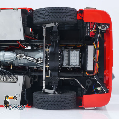 1/14 RC Truck Remote Control Tractor Truck 7-way Valves Hydraulic Crane 6x6 RC Lorry Car 3Speed Gearbox Axle Locks Light Sound System