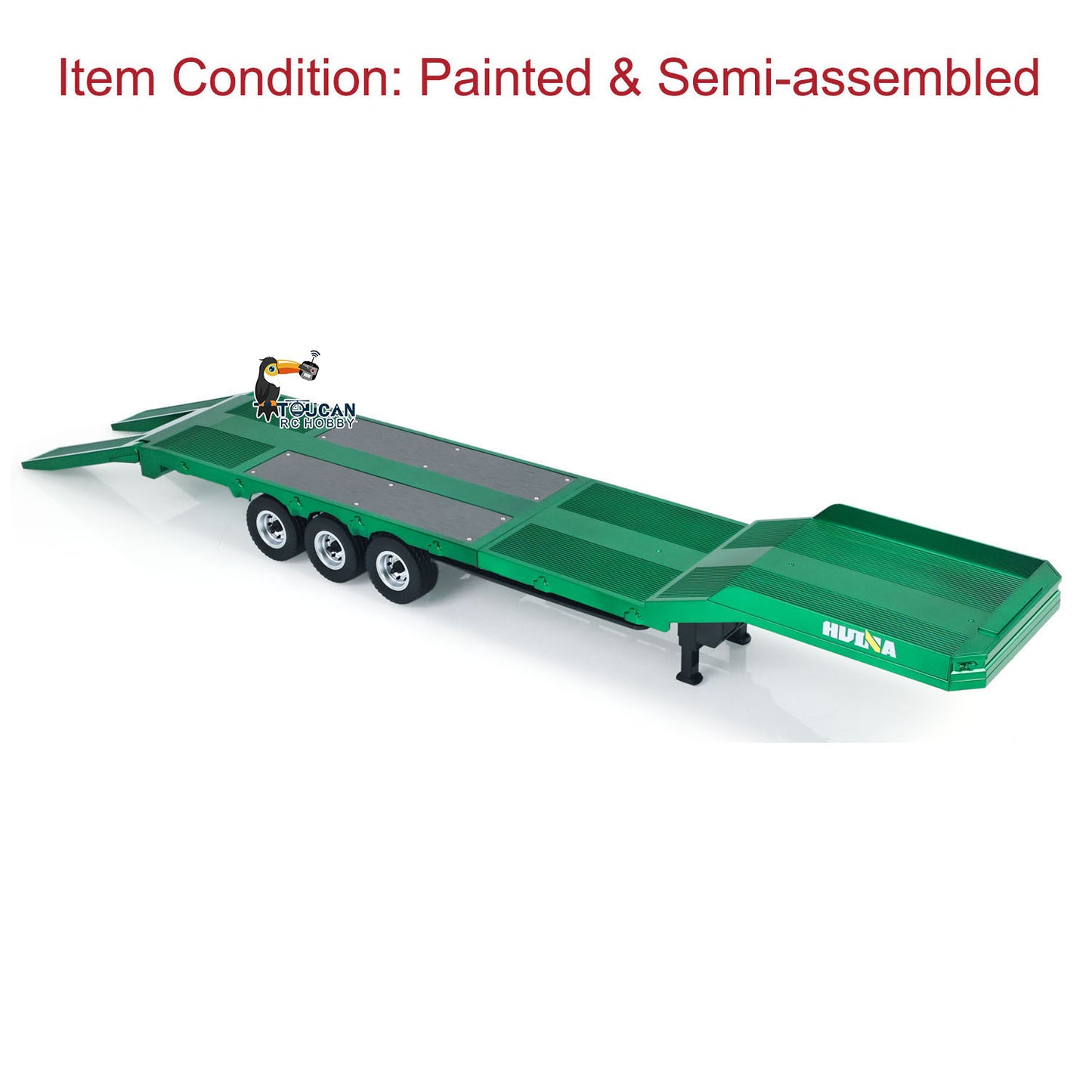 HUINA 1/18 Plastic Flatbed Semi Trailer 1502 for Radio Controlled Tractor Truck 1501 Electric Support Legs Battery No Light