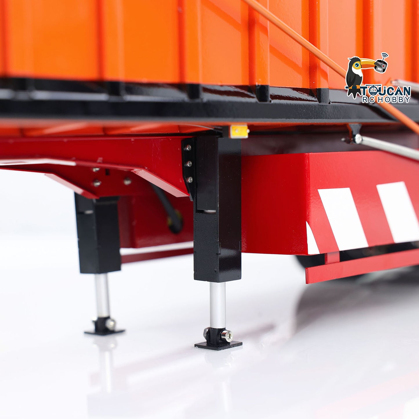 Pre-order US Stock 1/14 Metal 3 Axles Hydraulic Dump Trailer Electric Awning for RC Tractor Trucks Engineering Vehicle Model Pump ESC