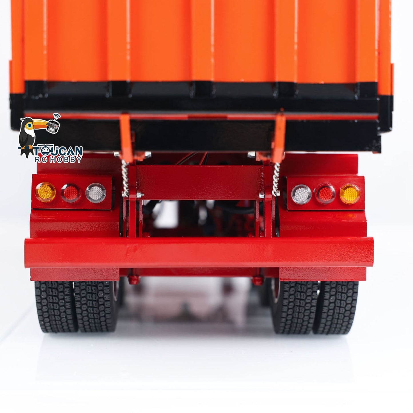Pre-order US Stock 1/14 Metal 3 Axles Hydraulic Dump Trailer Electric Awning for RC Tractor Trucks Engineering Vehicle Model Pump ESC
