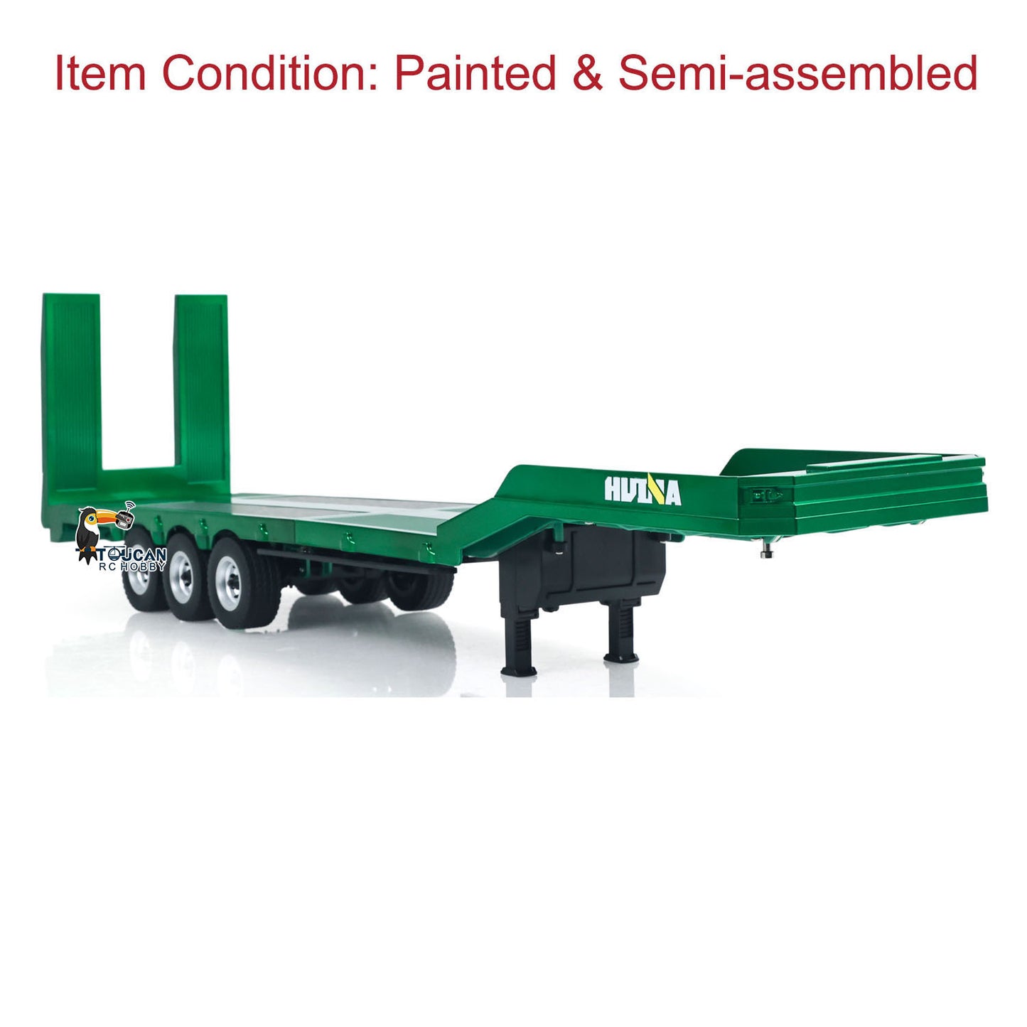 US Stock HUINA 1/18 Plastic Flatbed Semi Trailer 1502 for Radio Controlled Tractor Truck 1501 Electric Support Legs Battery No Light