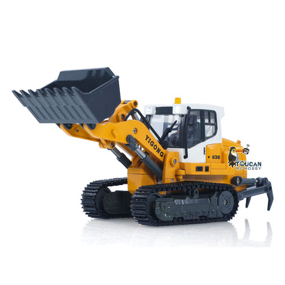 In Stock LR636 1/50 RC Tracked Loader Electric Lifting Radio Control Model Vehicle Metal Openable Bucket Tracks Ripper Soil Loosening Hook