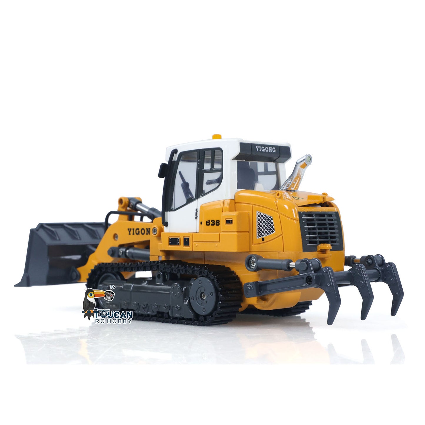 In Stock LR636 1/50 RC Tracked Loader Electric Lifting Radio Control Model Vehicle Metal Openable Bucket Tracks Ripper Soil Loosening Hook