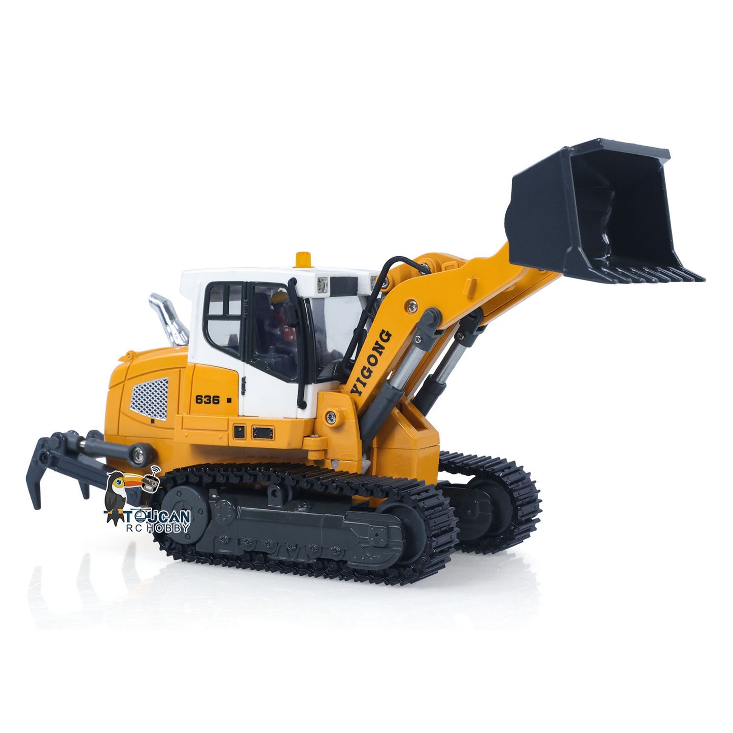 In Stock LR636 1/50 RC Tracked Loader Electric Lifting Radio Control Model Vehicle Metal Openable Bucket Tracks Ripper Soil Loosening Hook