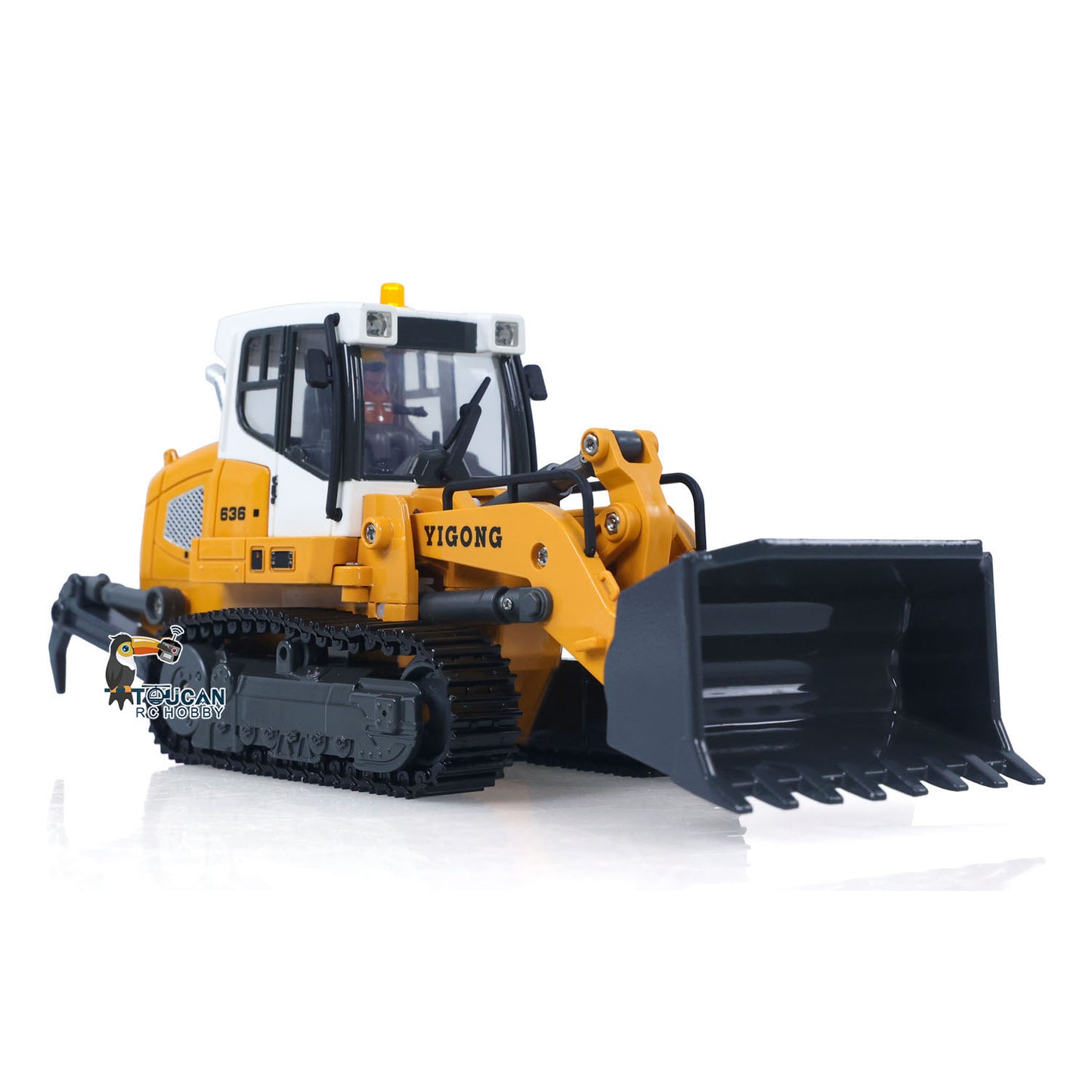 In Stock LR636 1/50 RC Tracked Loader Electric Lifting Radio Control Model Vehicle Metal Openable Bucket Tracks Ripper Soil Loosening Hook