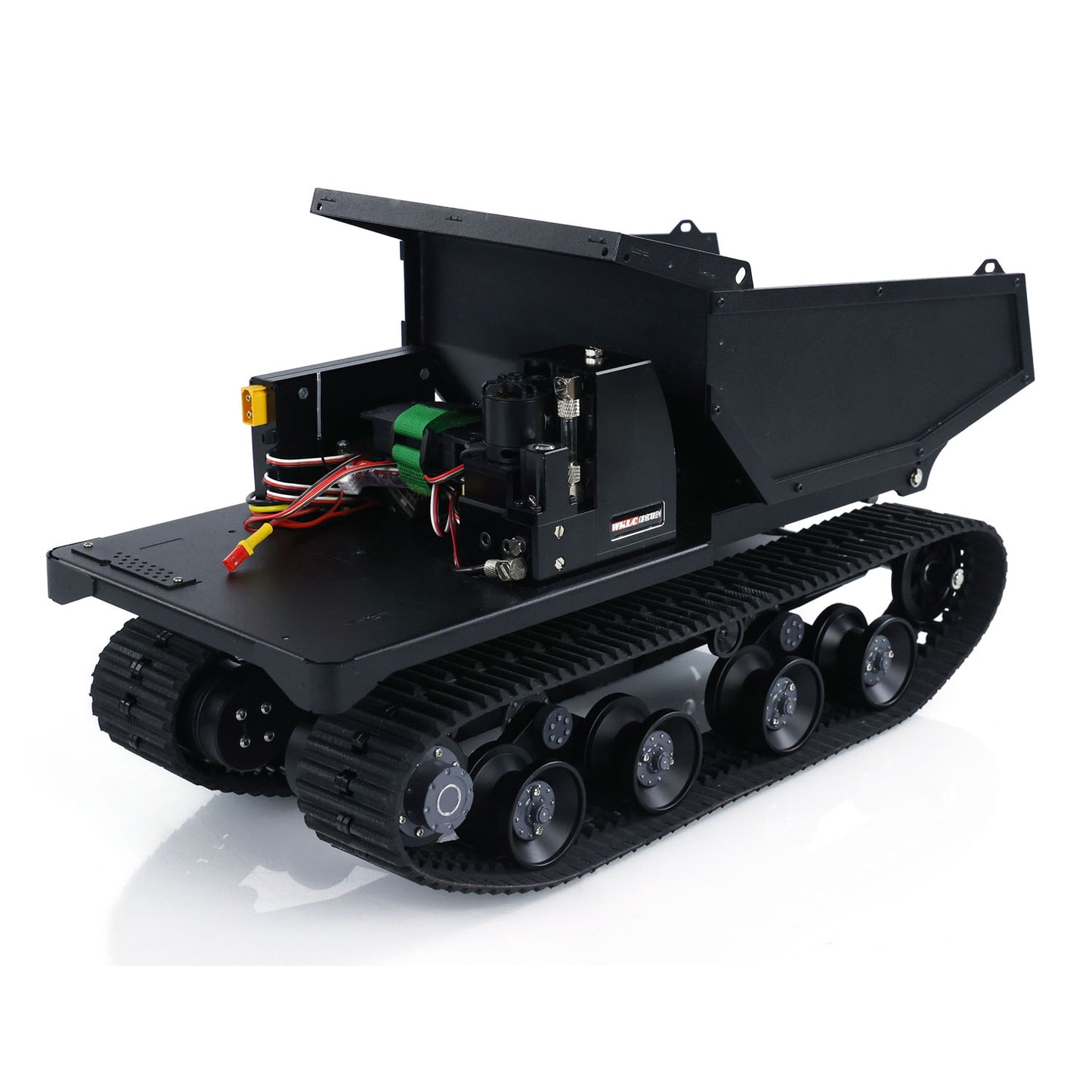 Metal 1/14 RC Hydraulic Crawler Dump Truck T14R Radio Controlled Tracked Tipper RTR Construction Vehicle ST8 Light Sound Battery