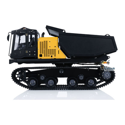 US Stock 1/14 RC Hydraulic Crawler Dump Truck T14R Metal Tracked Tipper RTR Construction Machine Flysky ST8 Radio Light Battery